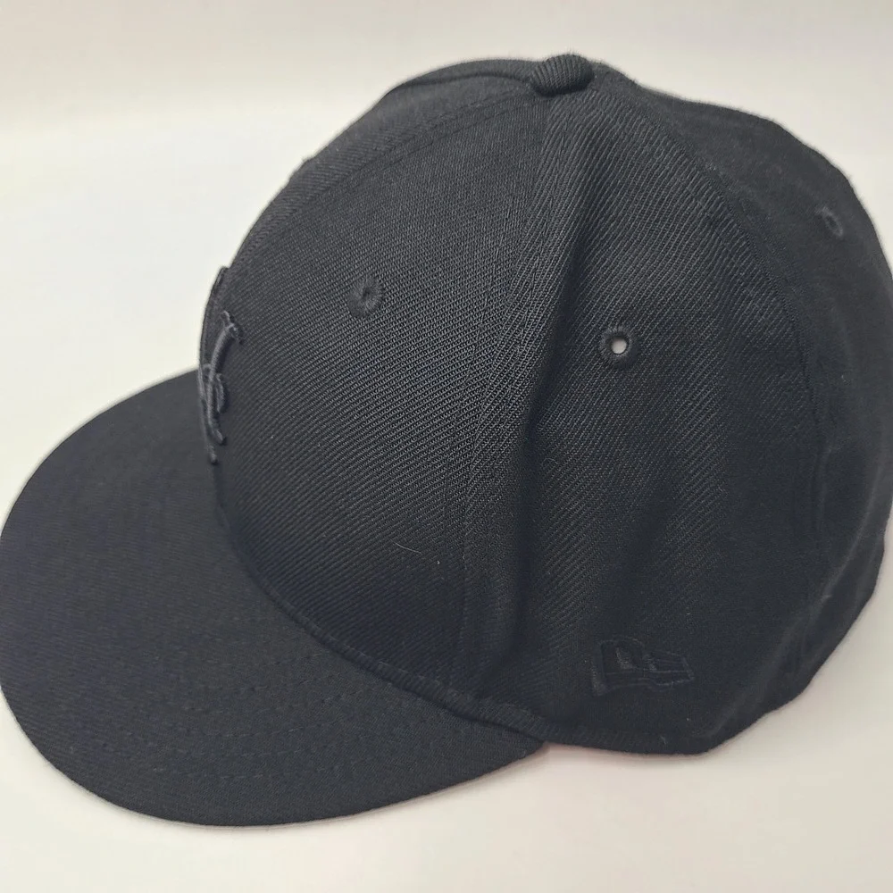 New York Mets Hat‎ Fitted 7 5/8 New Era 59Fifty Black MLB Baseball Logo Wool Men